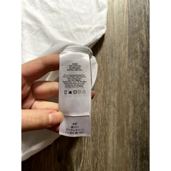 Eddie Bauer Cotton Silk Ruffle Tank Top White Small Natural Fiber 90s Minimalist - Picture 4 of 6